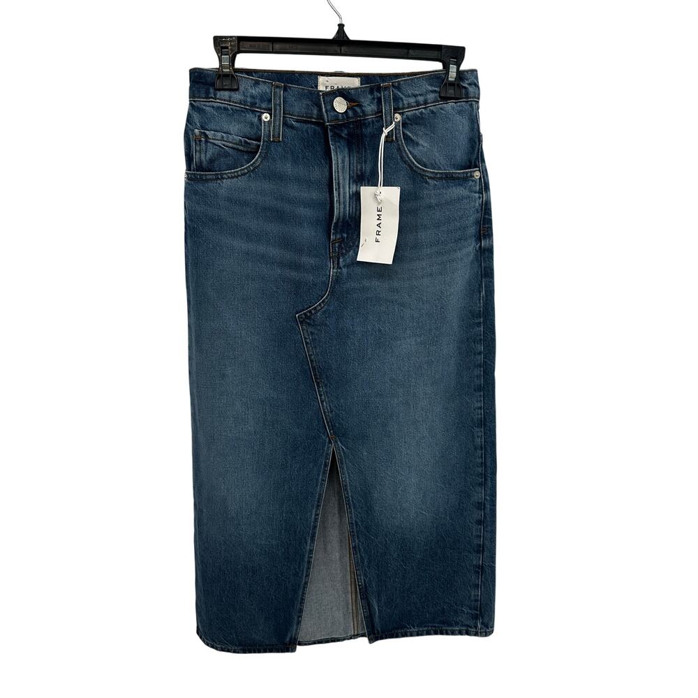 FRAME DENIM NWT The Midaxi Denim Midi Skirt with Angle Seam // 26 - Picture 2 of 10